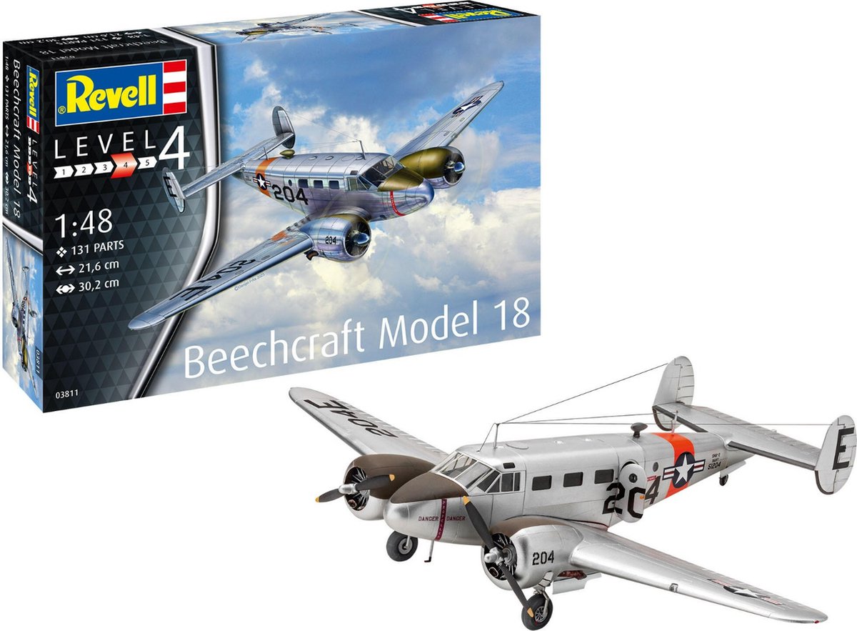 1:48   03811 Beechcraft Model 18 Plane Plastic kit