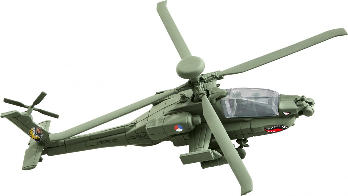   Bouwpakket Build & Play Ah-64 Apache Groen 27-delig