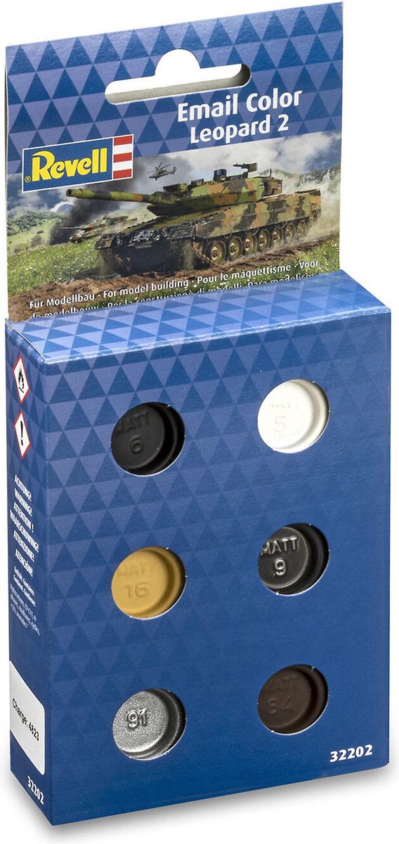   Hobbyverf Enamel verf - 32202 Verfkleuren voor Leopard 2 A6M+ - 6x - Enamel Set Verf set - 6 x 14 ml