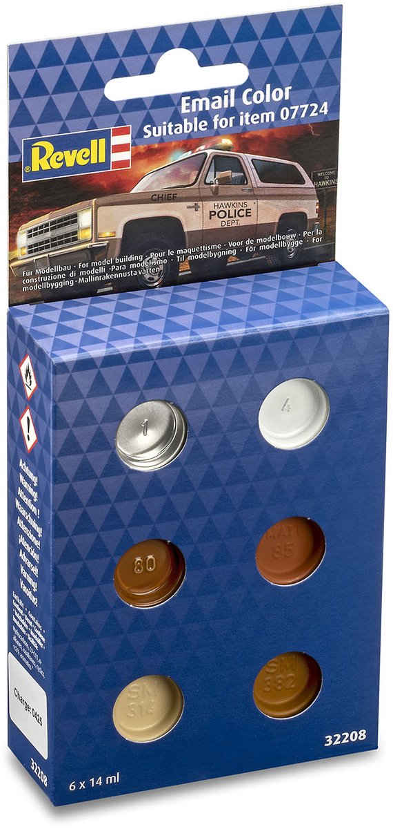   Hobbyverf Enamel verf - 32208 Verfkleuren voor 07724 -Stranger Things- Jim Hopper´s Chevy® - 6x - Enamel Set Verf set - 6x 14 ml