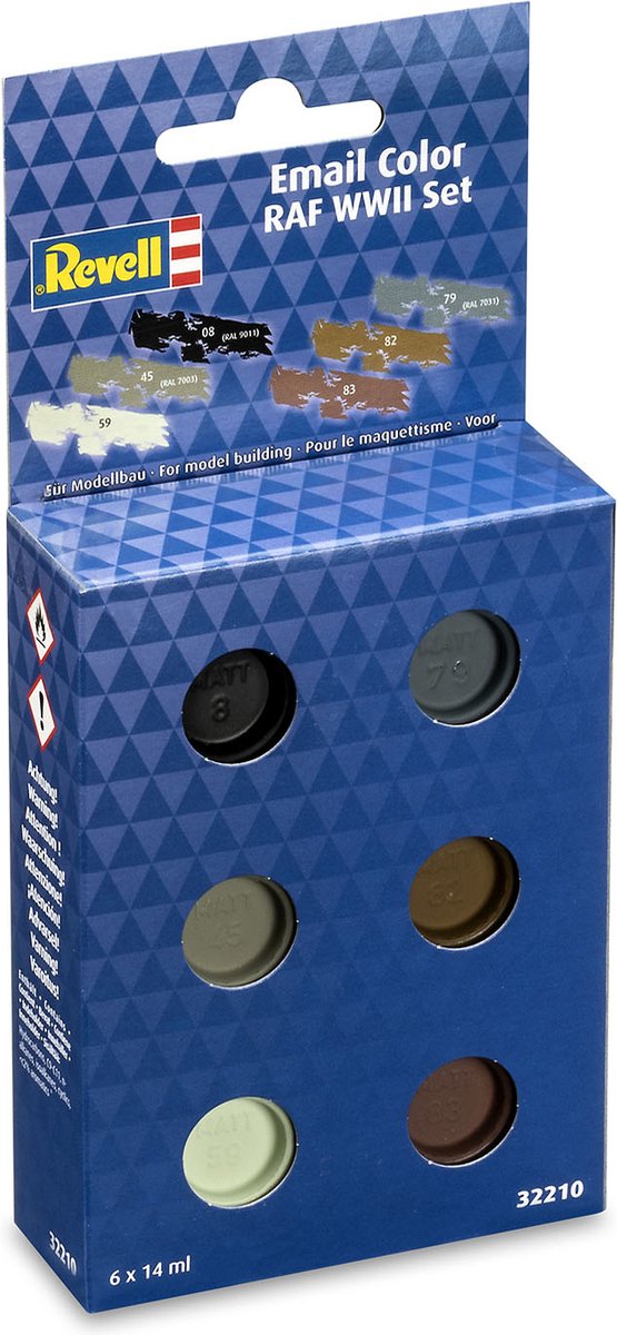   Hobbyverf Vliegtuigen - 32210 Verfkleuren voor RAF WWII Vliegtuigen - 6x14ml - Enamel Set Verf set