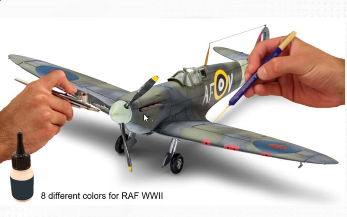   Hobbyverf Vliegtuigen - 36201 Model Color - RAF Vliegtuigen WWII - Acryl Set 8x17ml Verf set - 8 x 17 ml