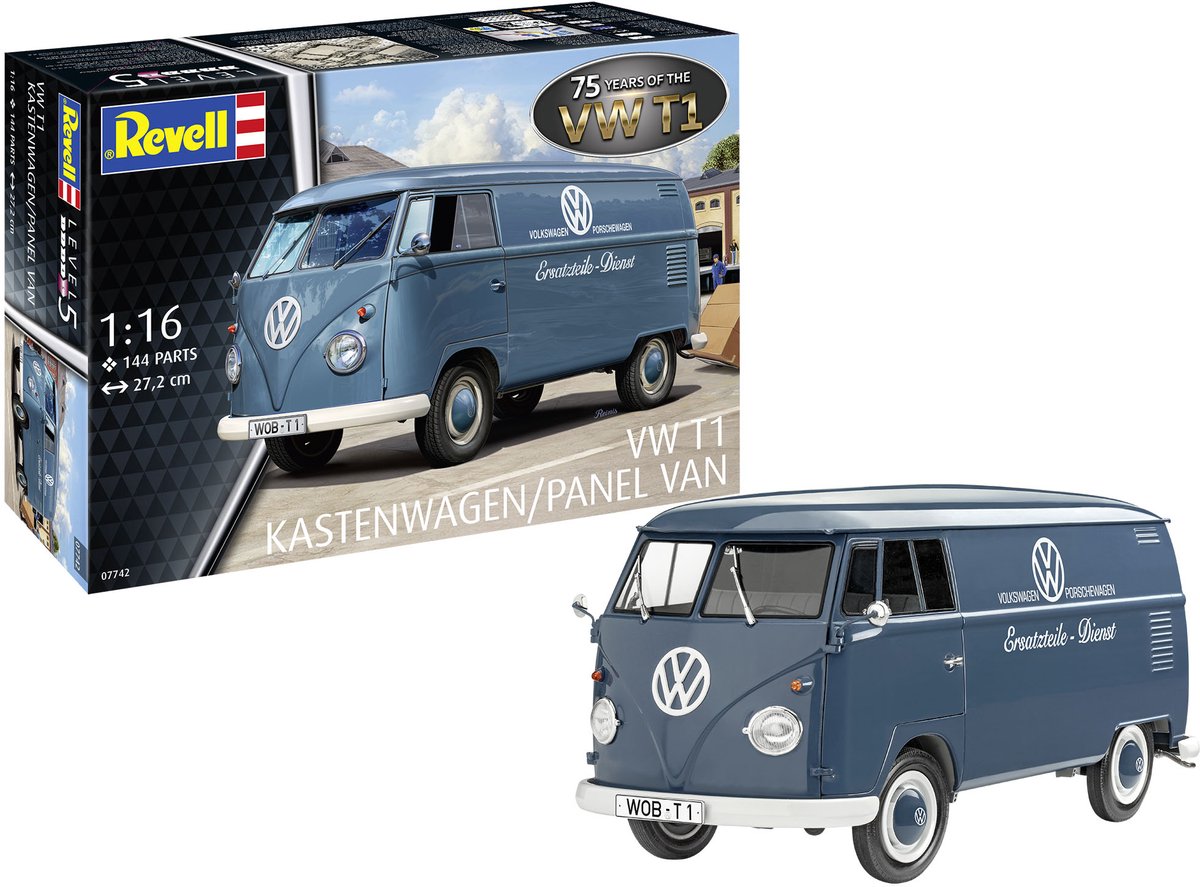   Modelbouwpakket Auto - 07742 Volkswagen T1 Bus - 75Jaar van de VW T1 ! Plastic - 1:16 - Modelbouw