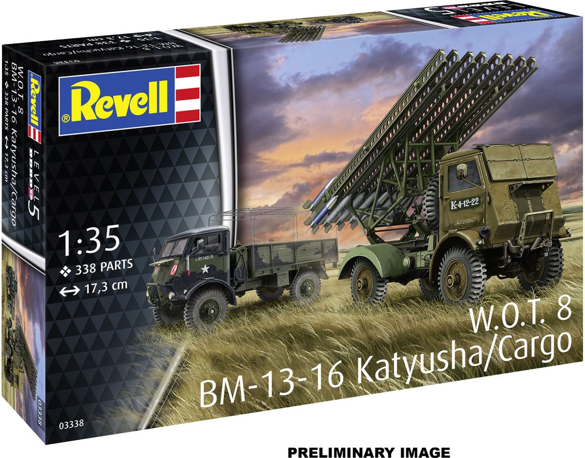   Modelbouwpakket Auto - 63338 Fordson - BM-13-16 op WOT8 Katyusha/Cargo - Militaire Truck - Model Set Plastic - 1:35 -
