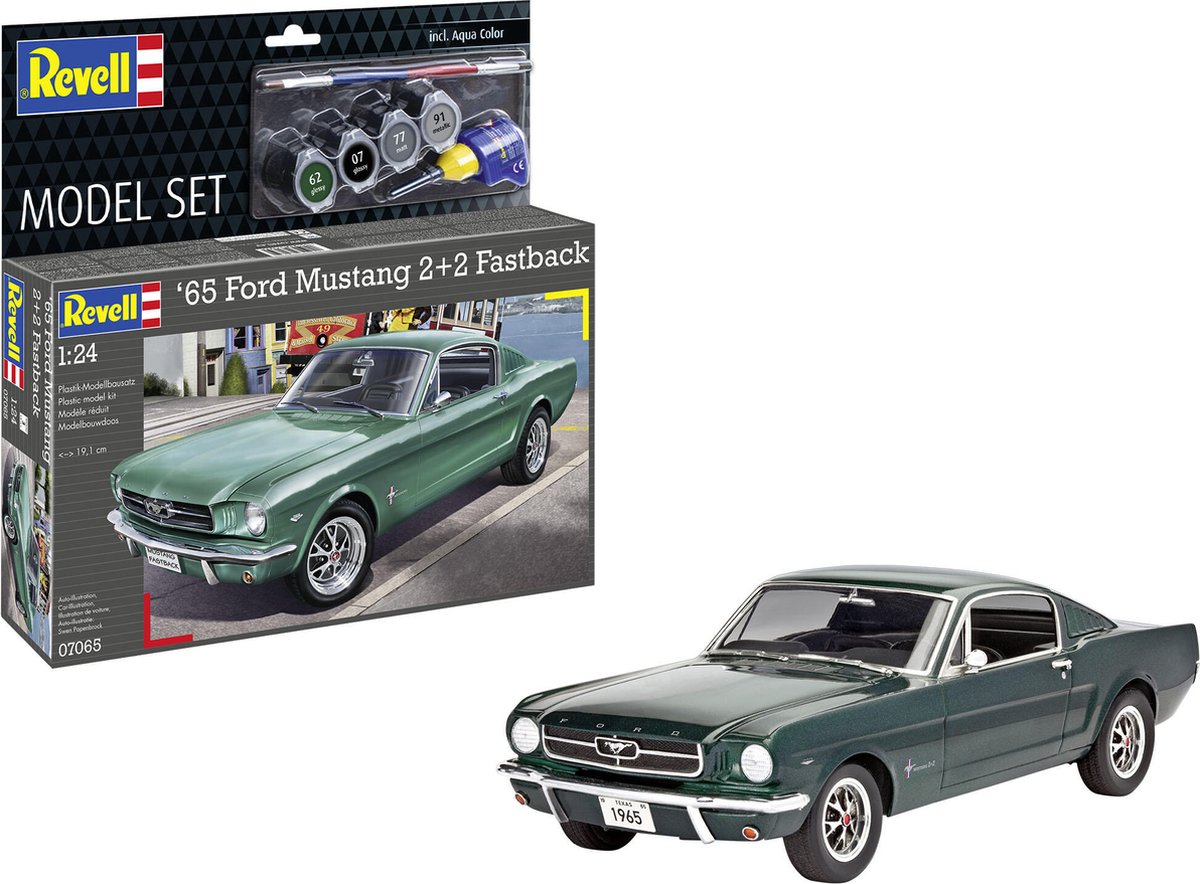   Modelbouwpakket Auto - 67065 1965 Ford Mustang 2+2 Fastback - Model Set Plastic - 1:24 -