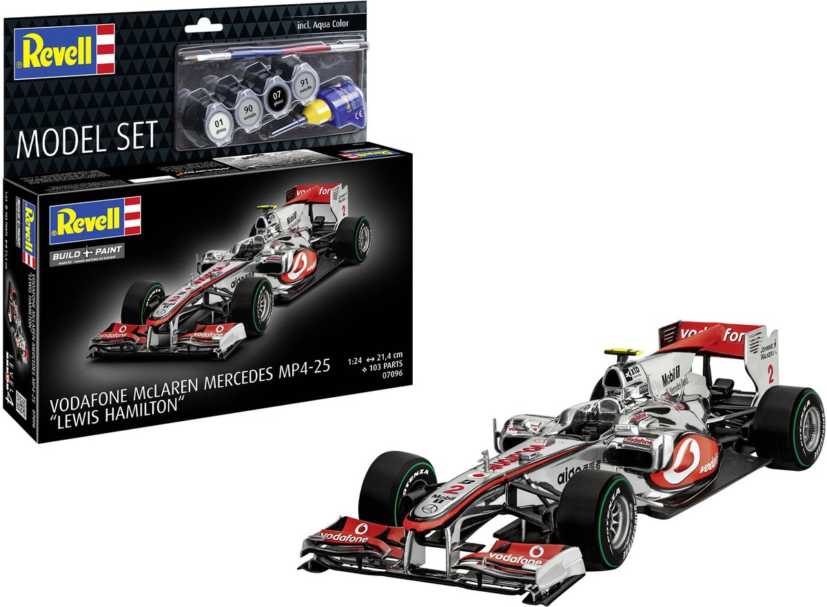   Modelbouwpakket Auto - 67096 Vodafone McLaren Mercedes MP4-25 - Lewis Hamilton - Formule 1 - Rauto - Model Set Plastic - 1:24 -