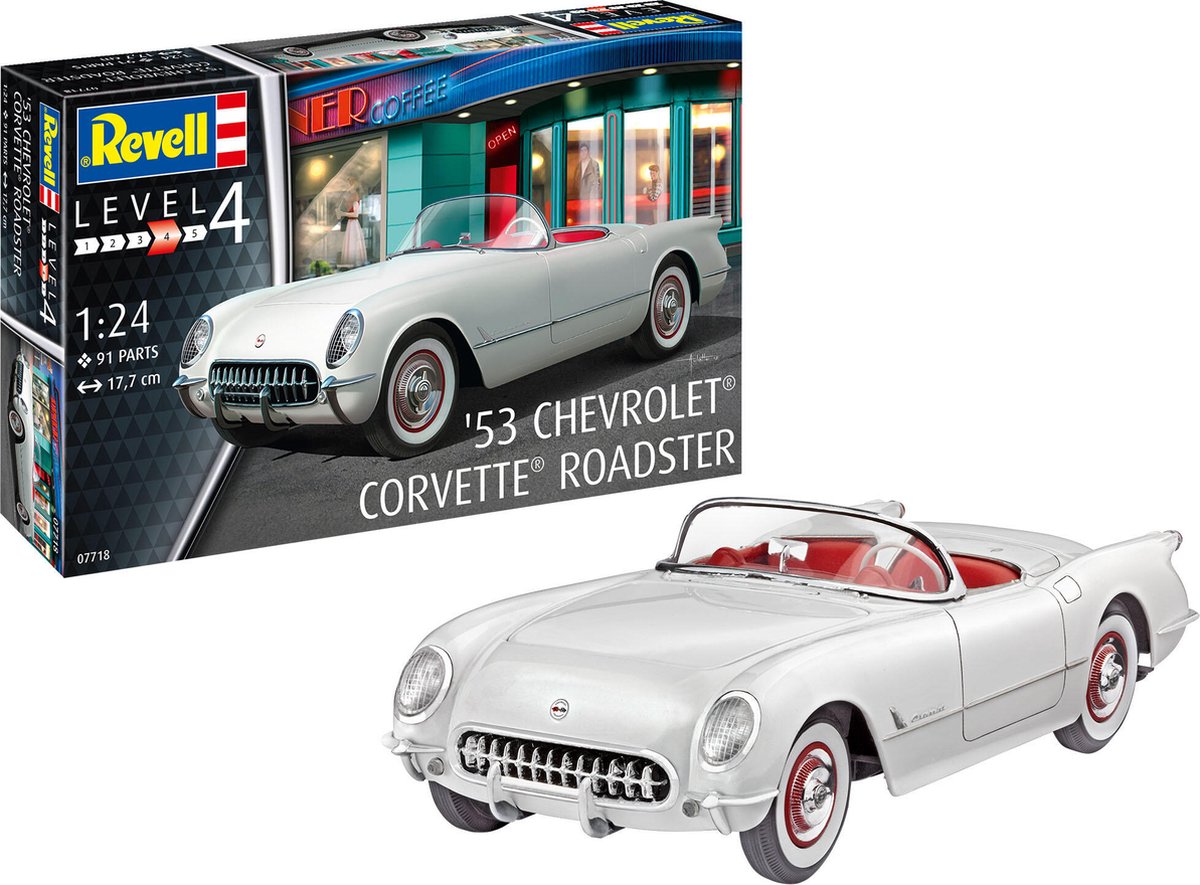 Revell Modelbouwpakket Auto - 67718 1953 Chevrolet Corvette Roadster Car - Model Set Plastic - 1:24 - Modelbouw