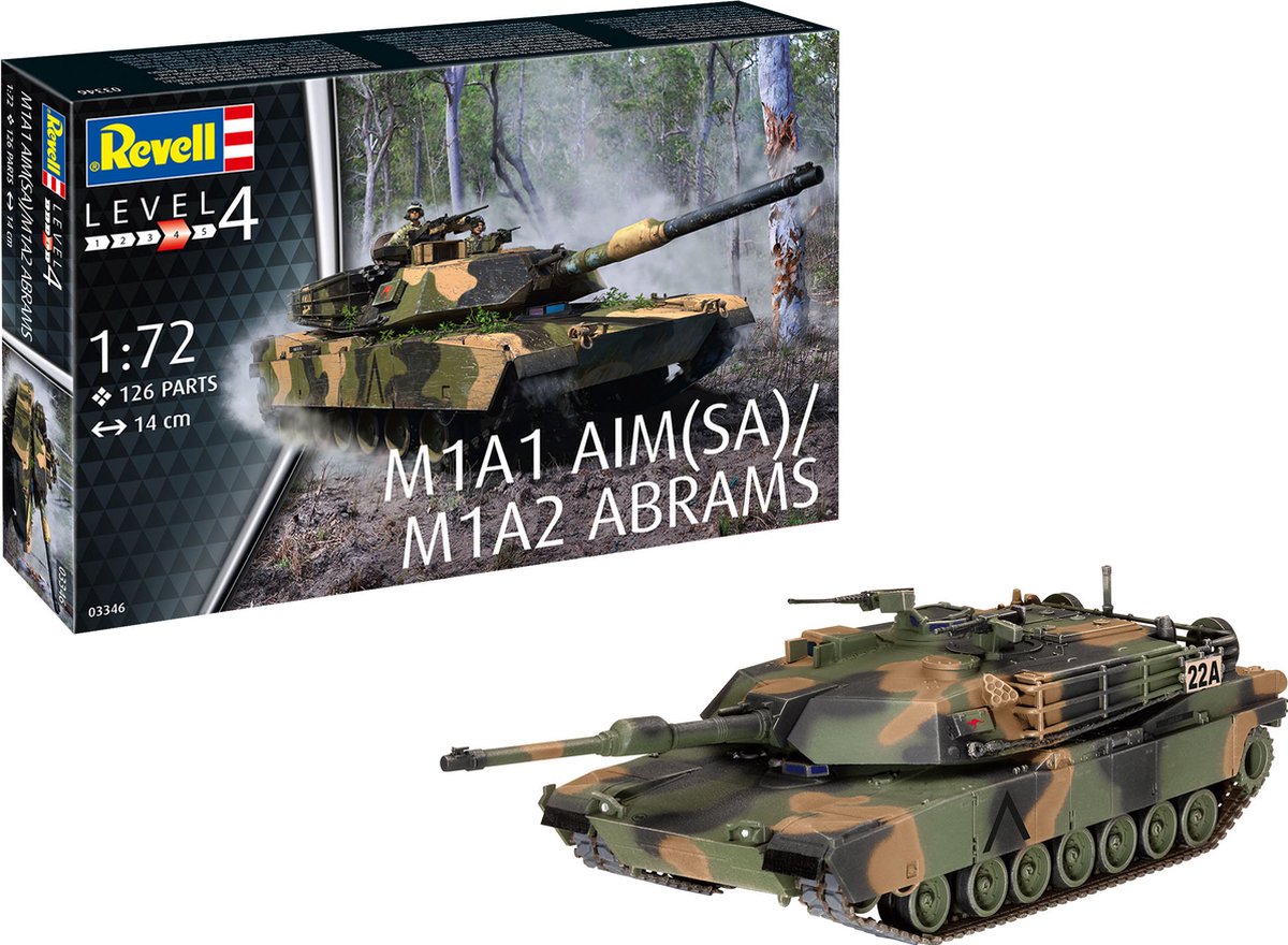   Modelbouwpakket Militaire voertuigen - 03346 M1A1 AIM(SA)/ M1A2 Abrams Tank Plastic - 1:72 -