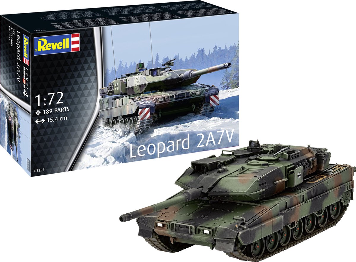   Modelbouwpakket Militaire voertuigen - 03355 Leopard 2A7V - Tank Plastic - 1:72 - Modelbouw