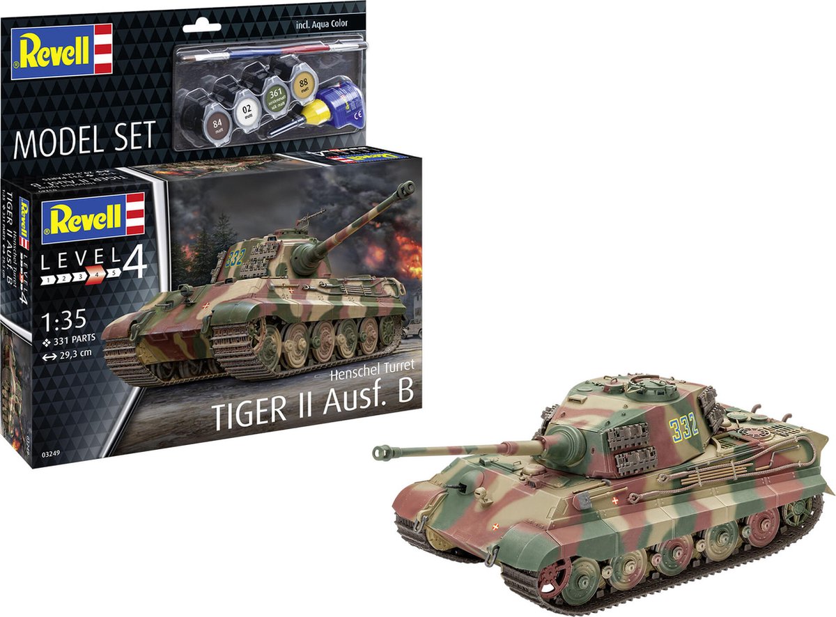   Modelbouwpakket Militaire voertuigen - 63249 Henschel Turret Tiger II Ausf.B - Panzerkampfwagen VI - Model Set Plastic - 1:35 -