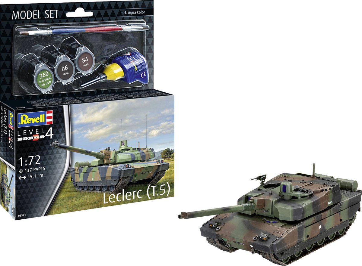   Modelbouwpakket Militaire voertuigen - 63341 Leclerc T5 Tank - Model Set Plastic - 1:72 -