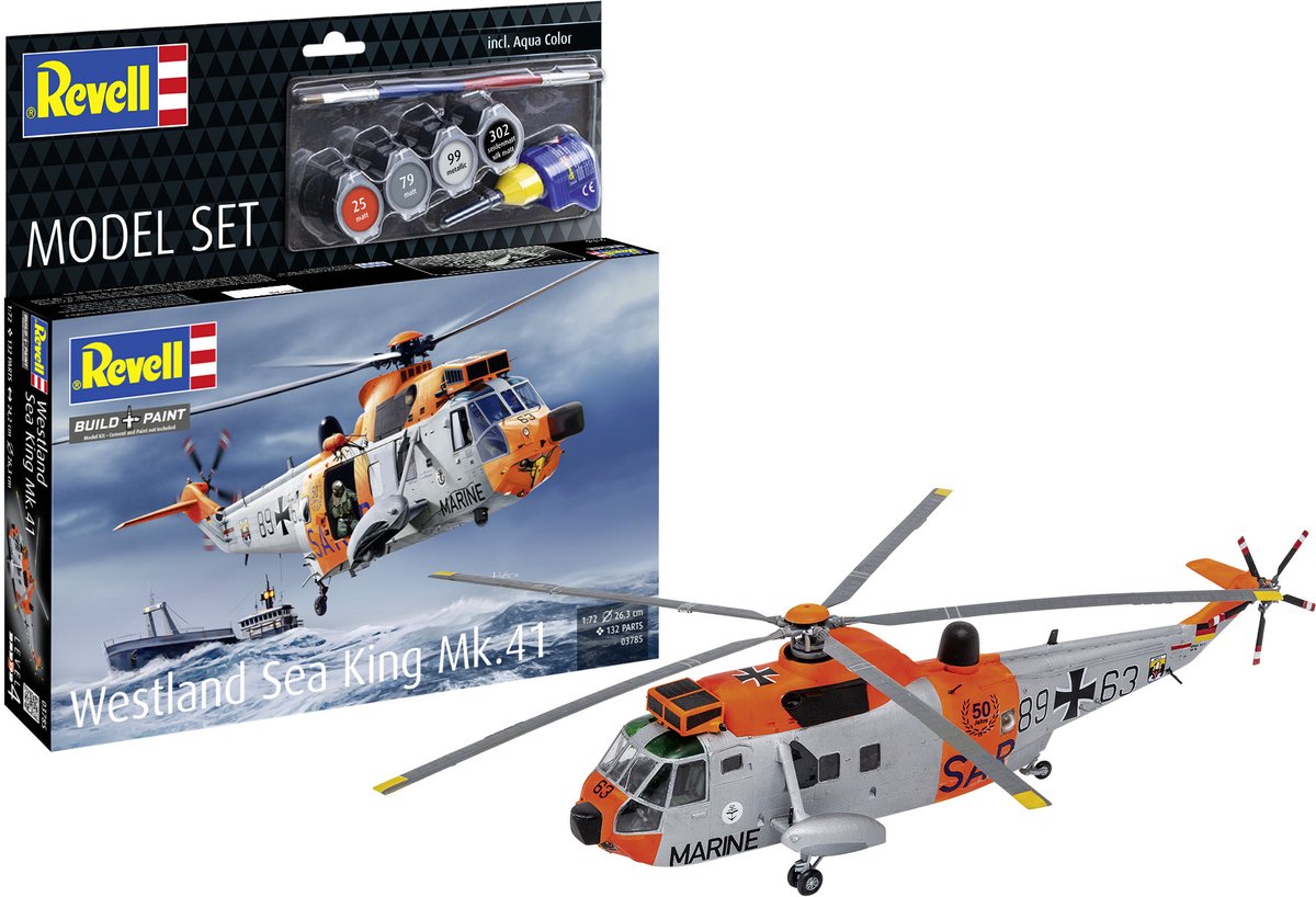  Modelbouwpakket Militaire voertuigen - 63785 Westland Sea King Mk. 41 - Sikorsky S-61 - Helikopter - Model Set Plastic - 1:72 - Modelbouw