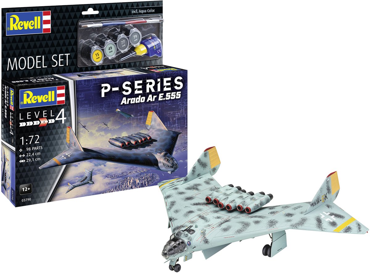   Modelbouwpakket Militaire voertuigen - 63790 Arado AR 555 P-Series Jet - Model Set Plastic - 1:72 -