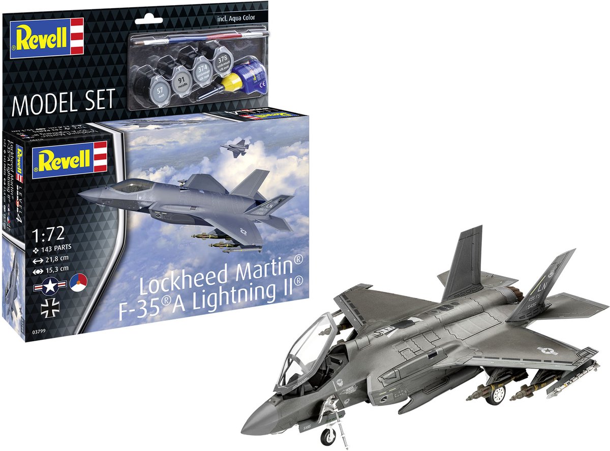   Modelbouwpakket Militaire voertuigen - 63799 Lockheed Martin F-35A Lightning II® - Straaljager - Model Set Plastic - 1:72 -