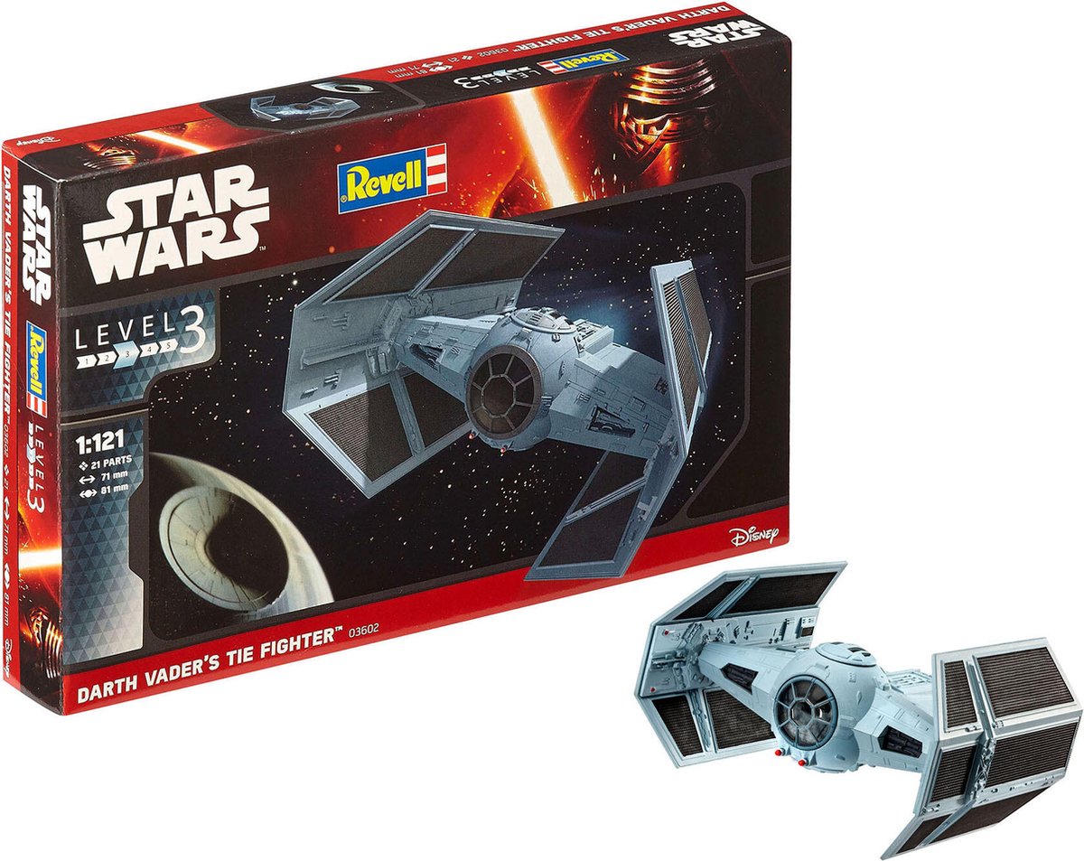   Modelbouwpakket Ruimtevaart - 03602 Star Wars Darth Vaders TIE Fighter Plastic - 1:121 -