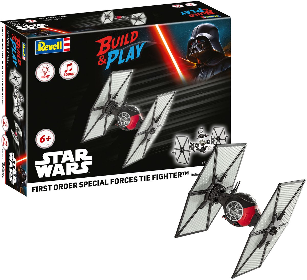   Modelbouwpakket Ruimtevaart - 06565 Build - Play - First Order Special TIE Forces - Star Wars - met Licht en Geluid - voor Kids Plastic - 1:51 -