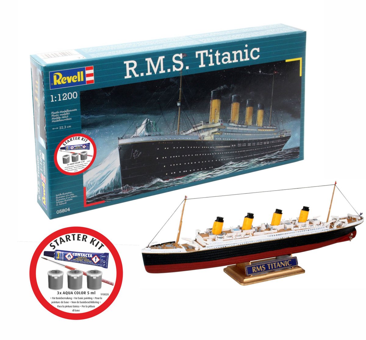   Modelbouwpakket Schepen - 75804 R.M.S. Titanic - Ocean Liner Olympic-klasse - Passagiersschip - Starter Kit Plastic - 1:1200 -