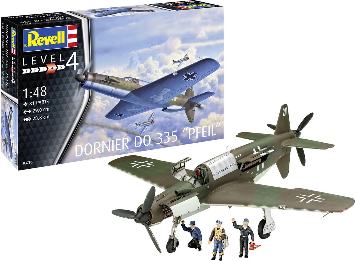   Modelbouwpakket Vliegtuigen - 03795 Dornier Do 335 Pfeil - Propeller Vliegtuig Plastic - 1:48 - Modelbouw
