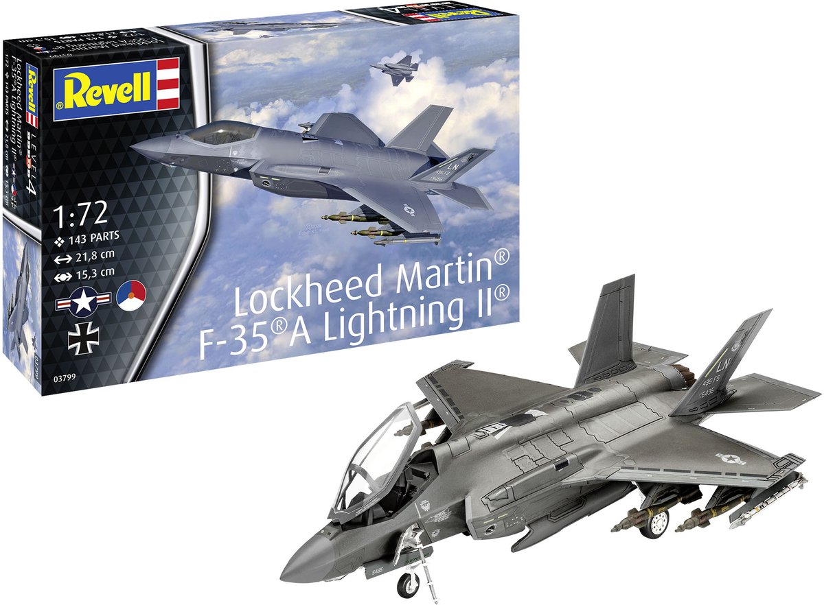   Modelbouwpakket Vliegtuigen - 03799 Lockheed Martin F-35A Lightning II® - Straaljager Plastic - 1:72 -