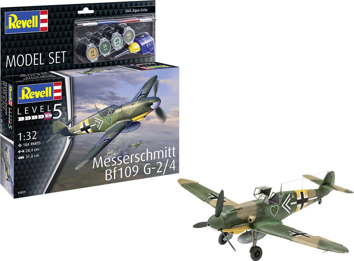   Modelbouwpakket Vliegtuigen - 63829 Messerschmitt Bf109G-2/4 - Propeller Vliegtuig - Model Set Plastic - 1:32 -