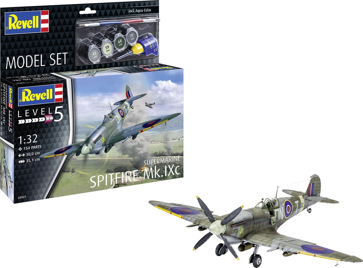   Modelbouwpakket Vliegtuigen - 63927 Supermarine Spitfire Mk.IXc - Propeller Vliegtuig - Model Set Plastic - 1:32 -
