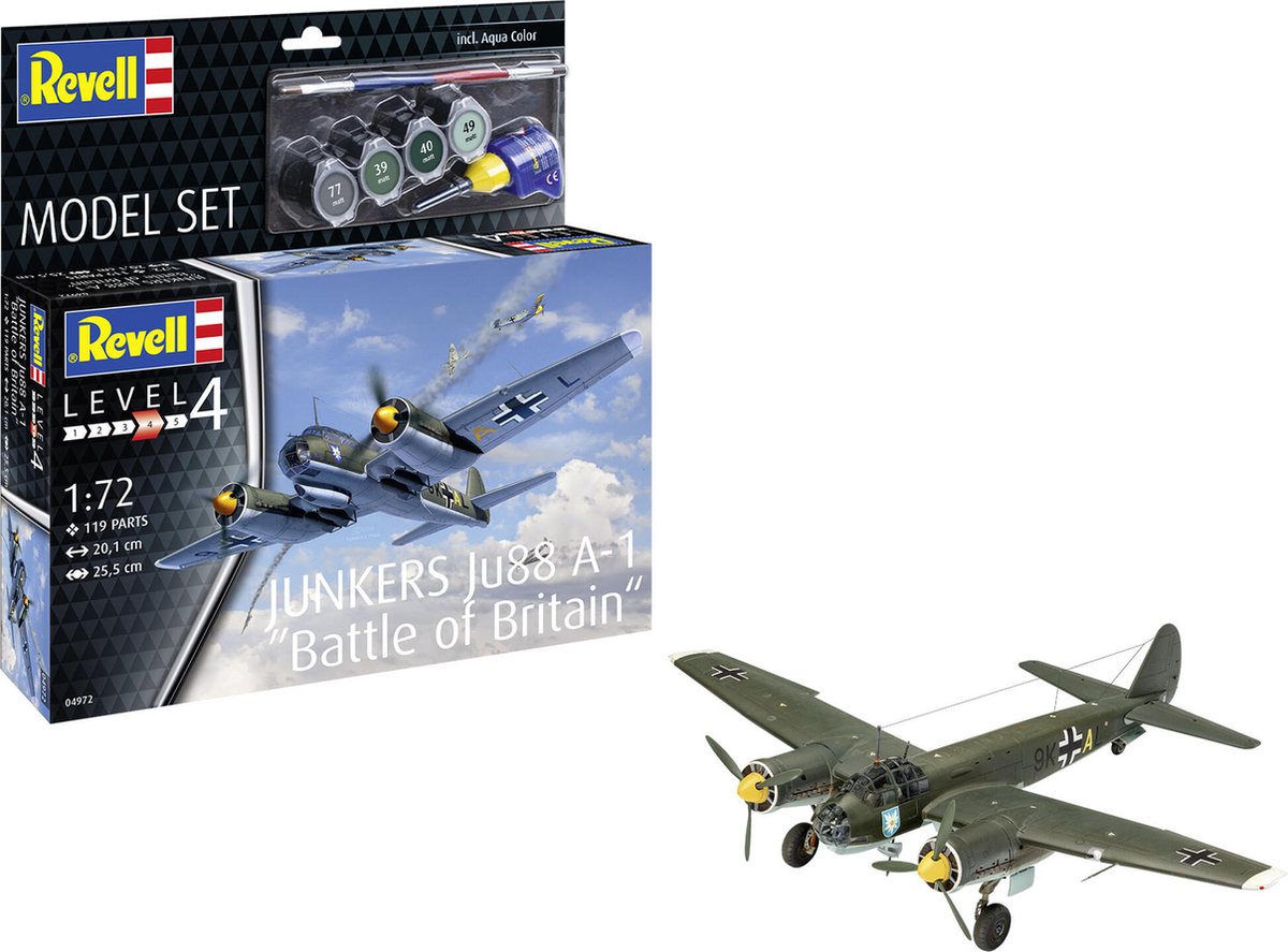   Modelbouwpakket Vliegtuigen - 64972 Junkers Ju88 A-1 - Battle of Britain - Propeller Vliegtuig - Model Set Plastic - 1:72 -