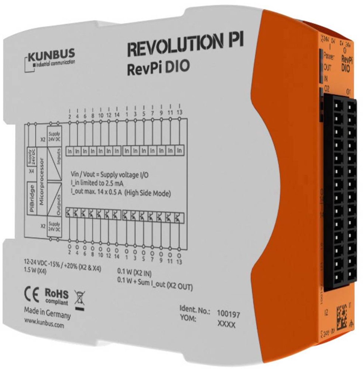 Revolution Pi by Kunbus RevPi DIO PR100197 PLC-uitbreidingsmodule 24 V