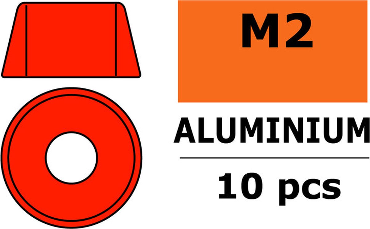 Revtec - Aluminium sluitring - voor M2 Cilinderkopschroeven - BD=6mm - Rood - 10 st