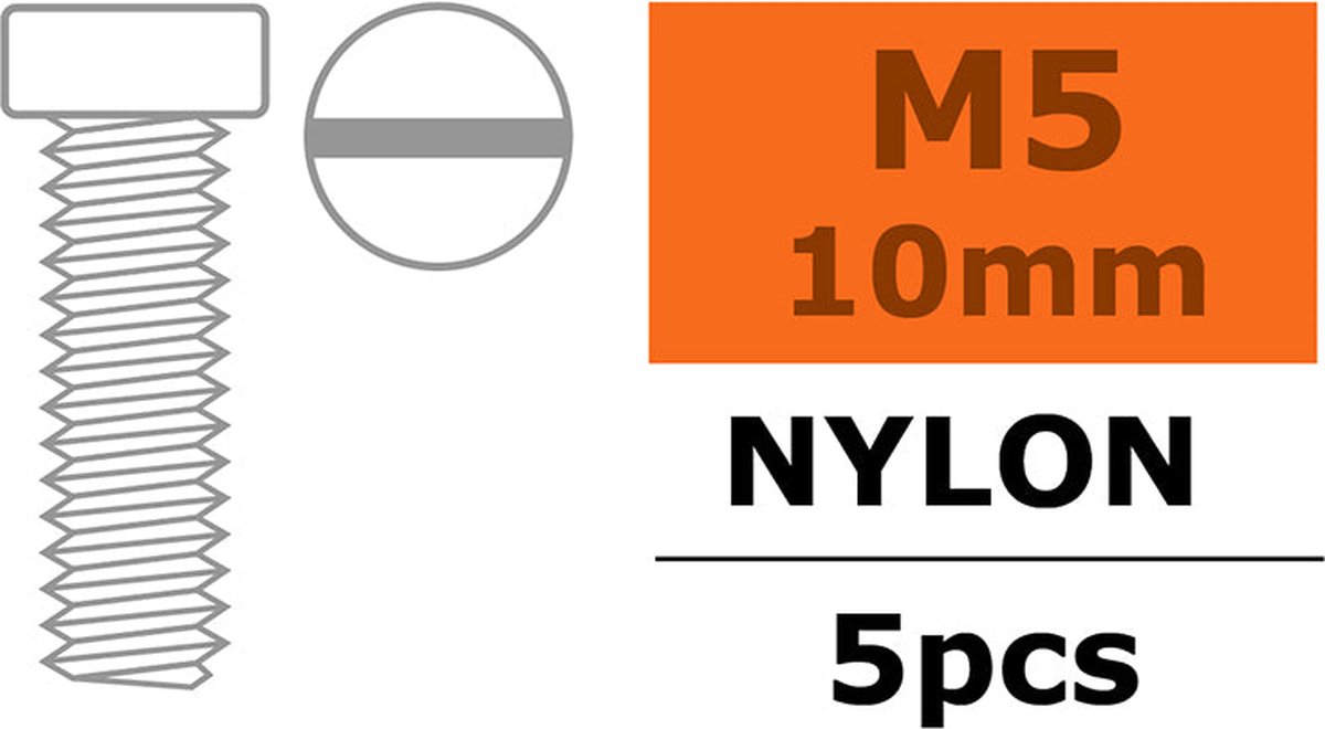 Revtec - Cilinderkopschroef - M5X10 - Nylon - 5 st