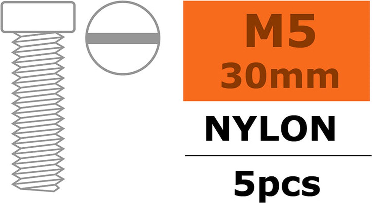   - Cilinderkopschroef - M5X30 - Nylon - 5 st