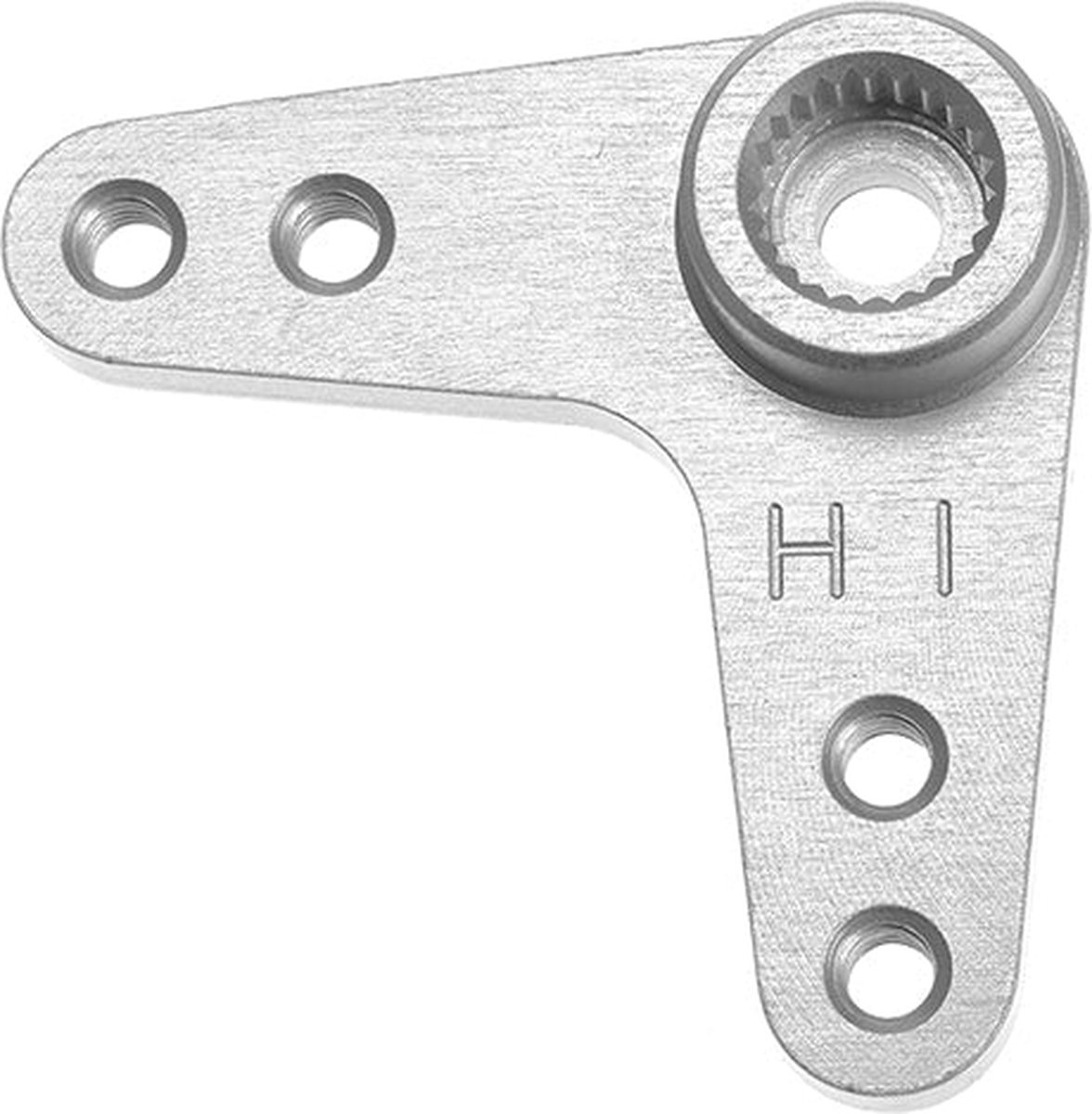 Revtec - Precisie aluminium servo-arm - 7075 T-6 Alu. - Dubbel 90 graden 26mm - 24T Hitec - 1 st