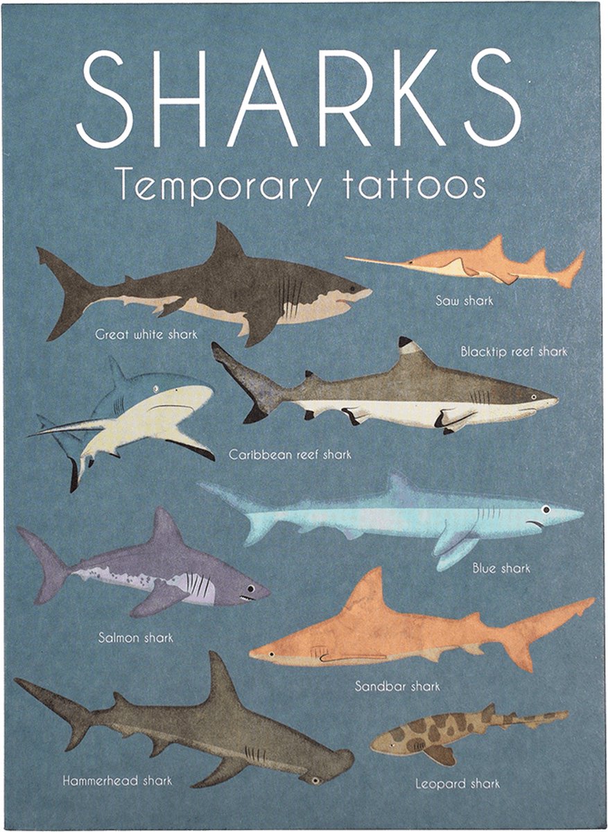 Shark tattoos - Rex London - Tijdelijke tattoo - Temporary tattoo - 18 tattoos