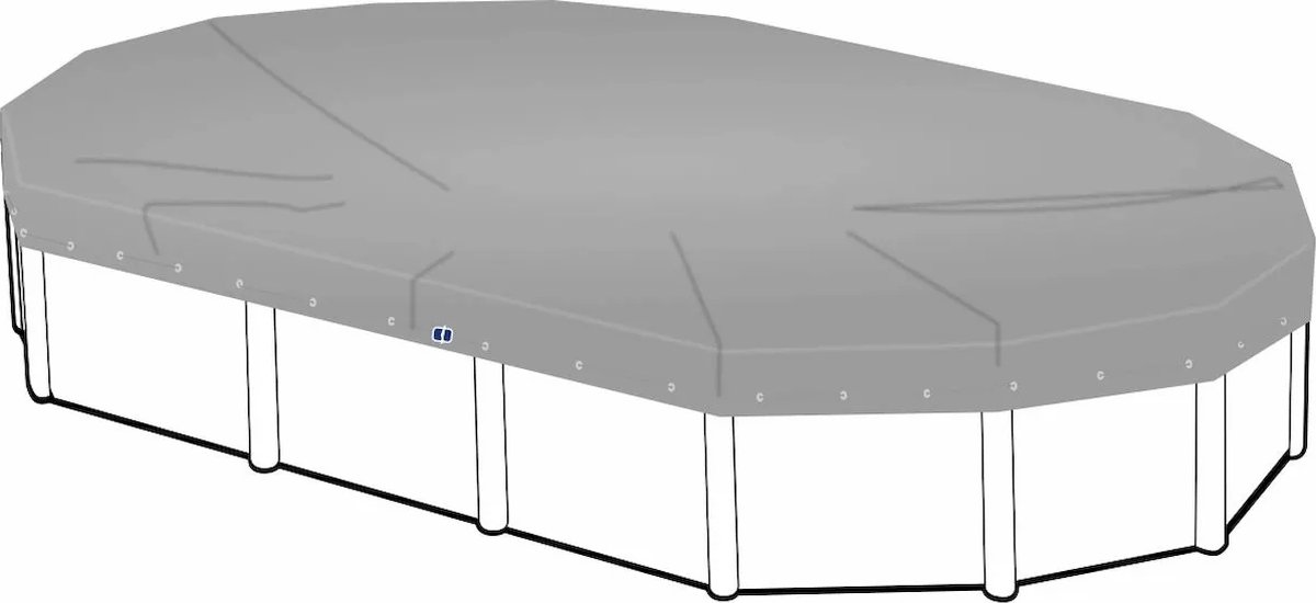 Afdekzeil voor ovaal zwembad 750 x 360 cm (zeilmaat: 810 x 420 cm)