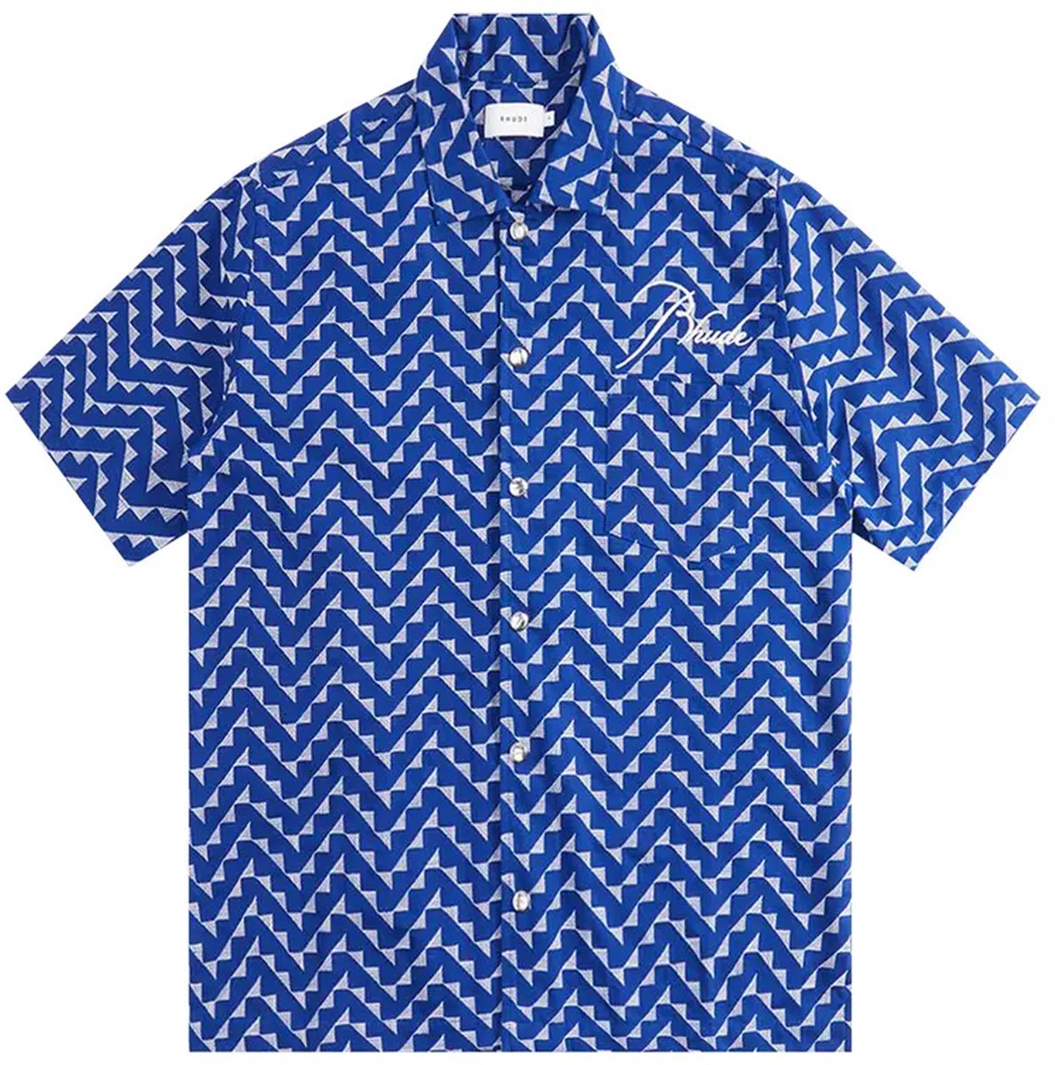 Rhude Logo Beach Front Shirt (Marineblauw).