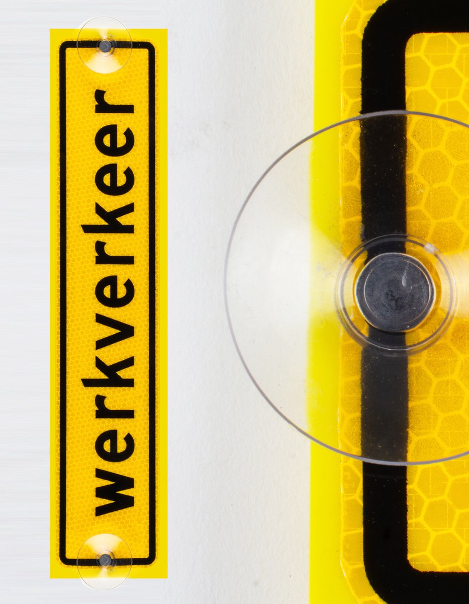 Werkverkeer Bordje 40cm x 8cm - GEEL - Klasse 3 Folie