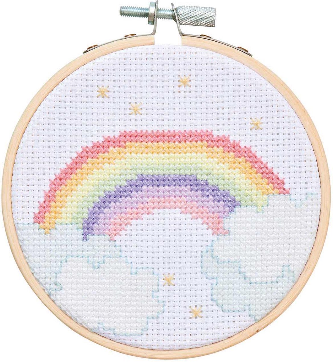 Borduurpakket regenboog van rico Design 100128 incl borduurring