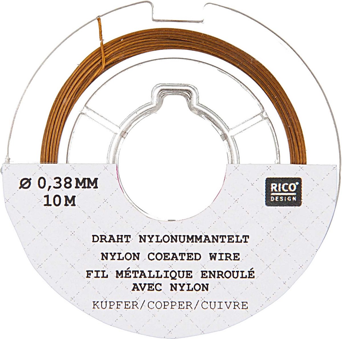 Made by Me draad nylon gecoat koper copper 0,38 mm 10m