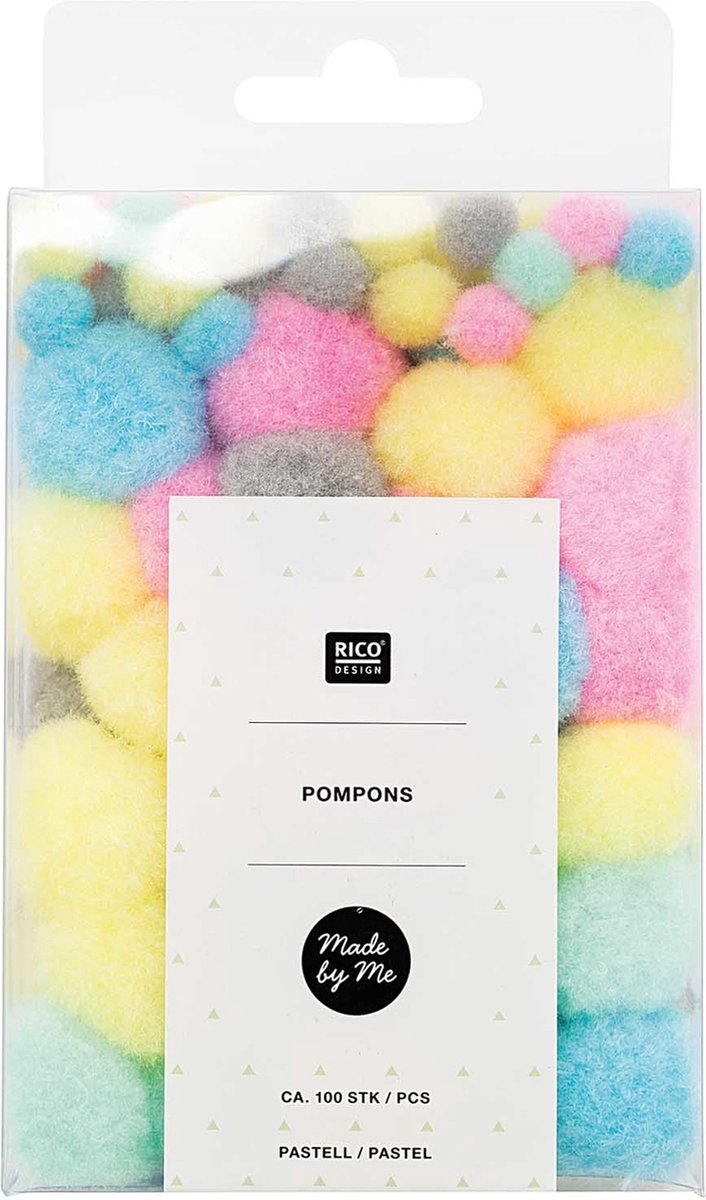 Made by Me pompons ca. 100 stuks pastel mix