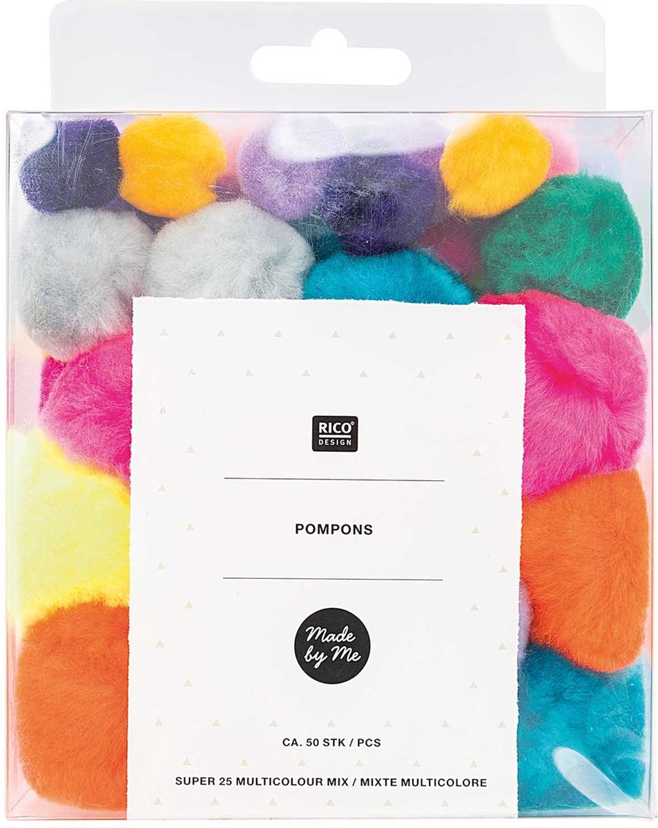 Made by Me pompons ca. 50 stuks kleurrijke mix
