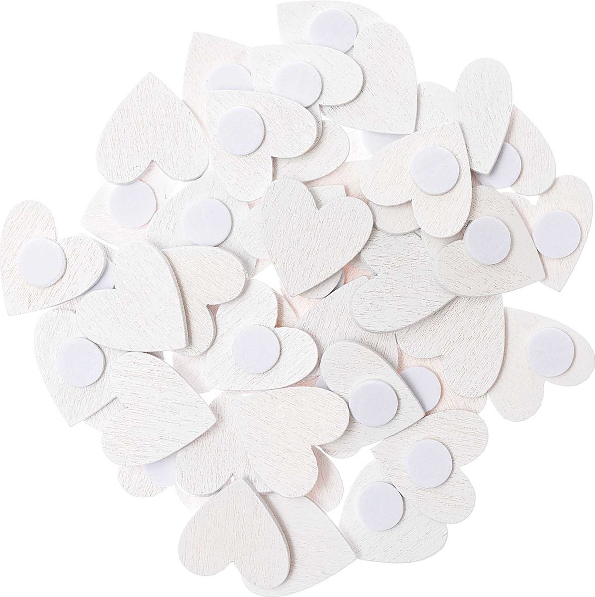Ohhh! Lovely! houten sticker hart 48 stuks. wit