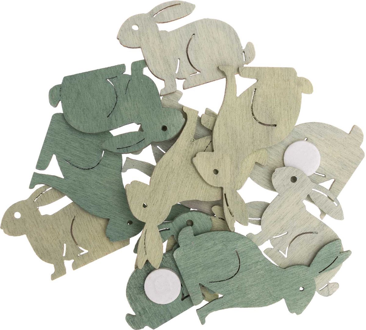 Ohhh! Lovely! houten sticker konijn klein mint 12 stuks.