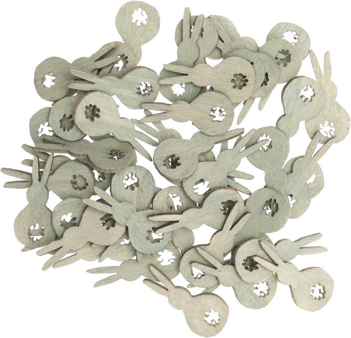 Ohhh Lovely houten konijn mint 48 stuks.