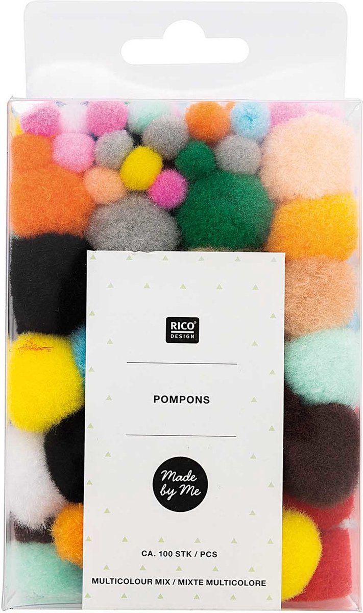 RICO DESIGN MADE BY ME POMPON SET MULTICOLOR CA. 100 STUKS