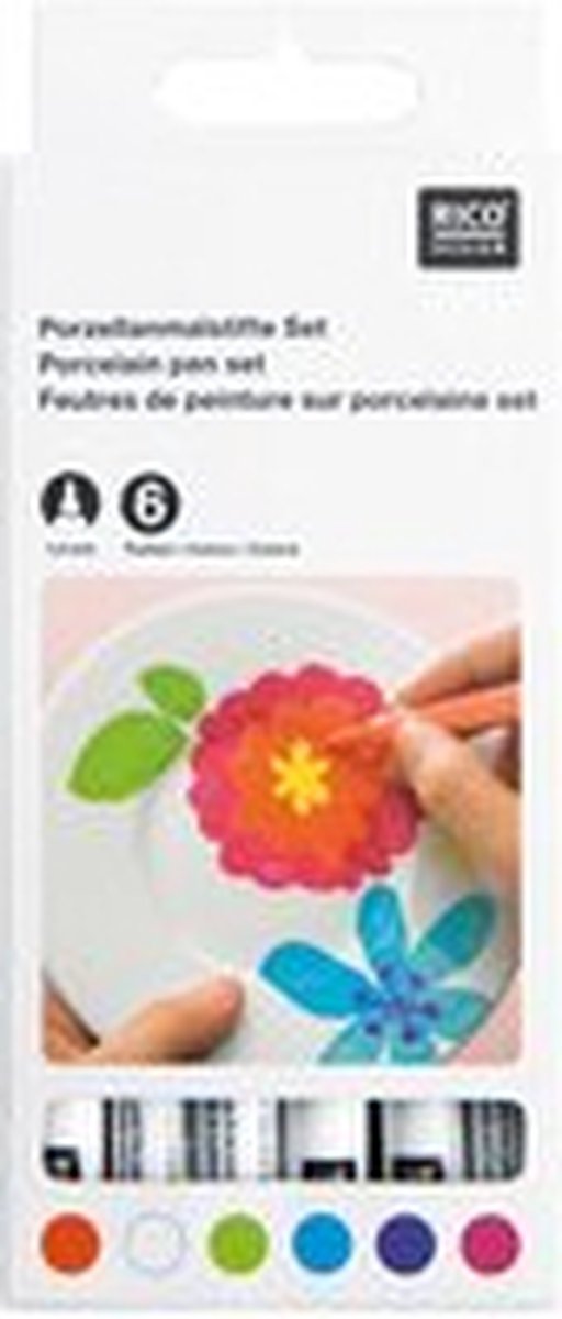 RICO DESIGN PORSELEIN STIFT SET FASHION 6 STUKS