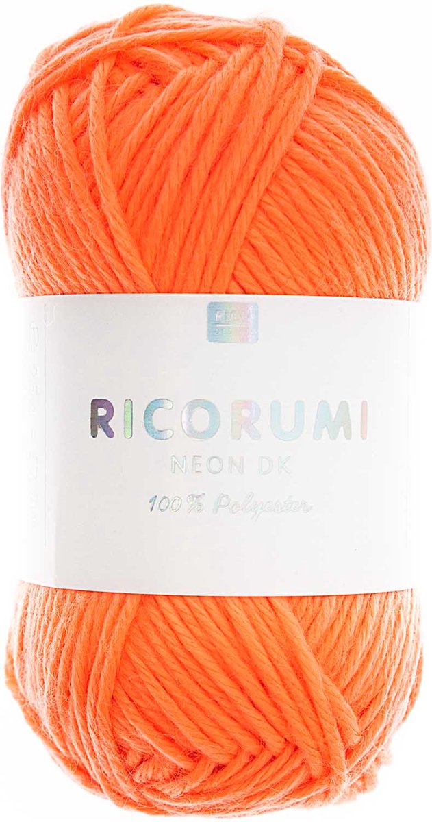 Ricorumi Neon Oranje - 1 mini bol acryl garen van 25 gram - pendikte 3 a 4 mm. - looplengte 60 m.