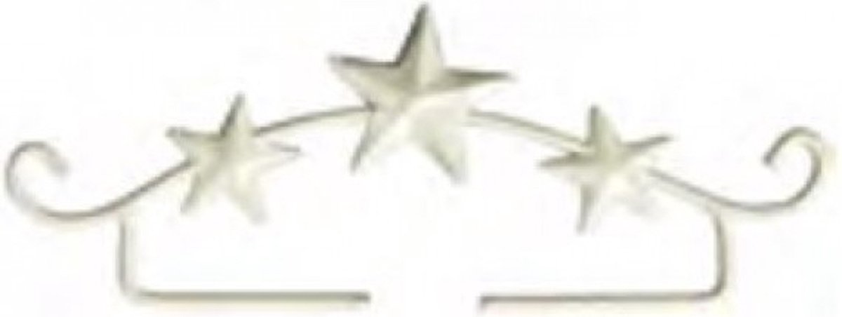 Decobeugel - borduur - opgang - 11cm - wit - sterren