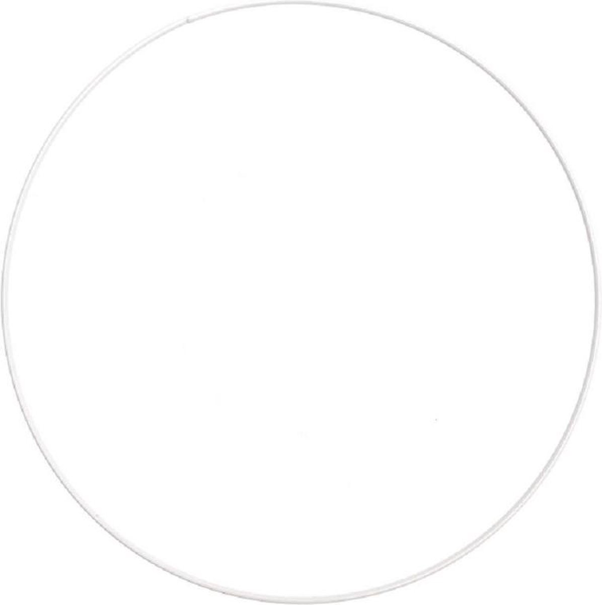 Metalen ring 25 cm Rico wit dunne uitvoering