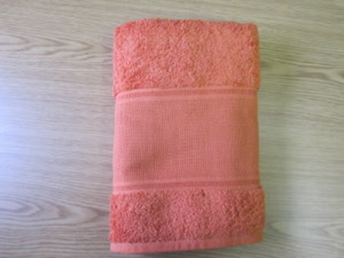 Rico Handdoek met Aida borduurrand  Terracotta
