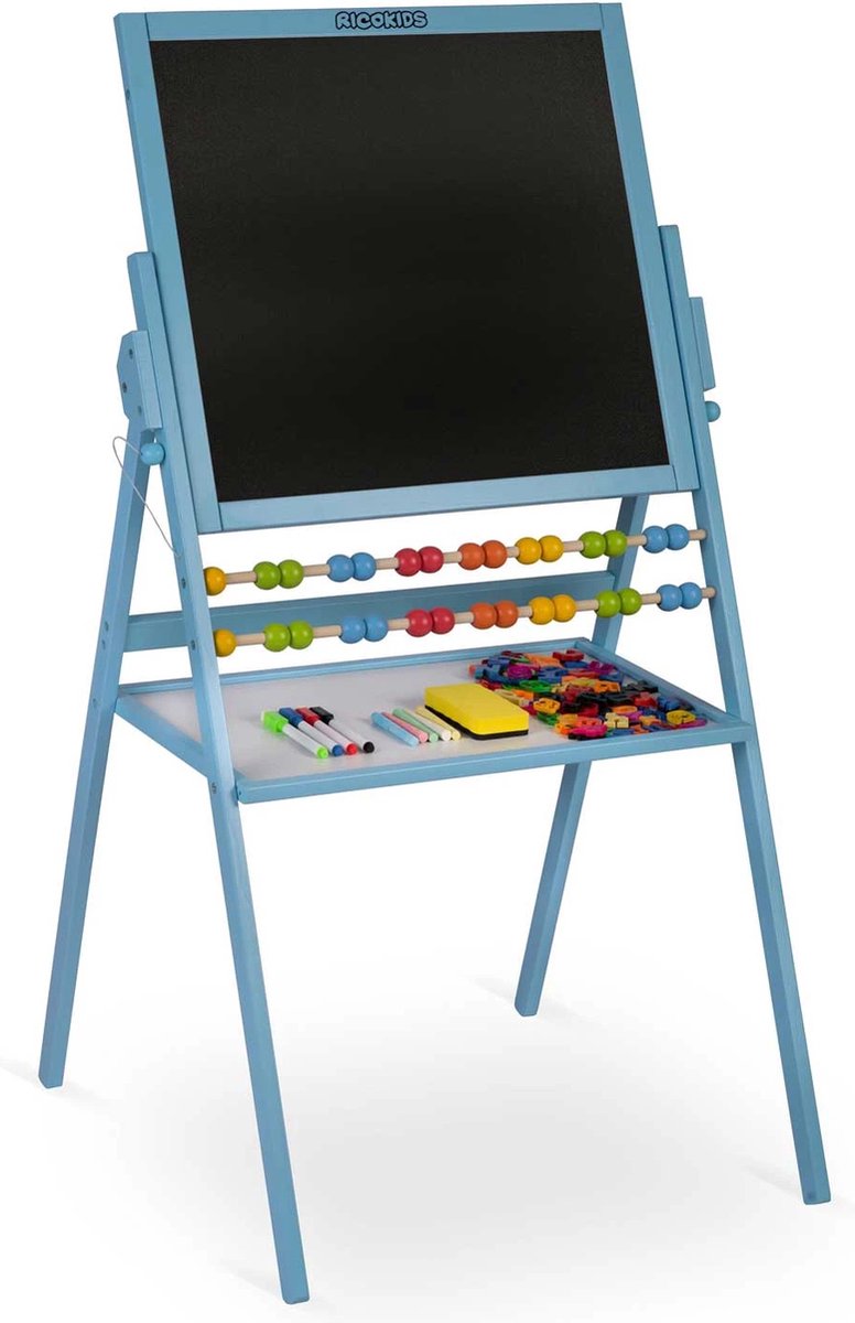 Ricokids magnetisch draaitafelkrijtbord - blauw