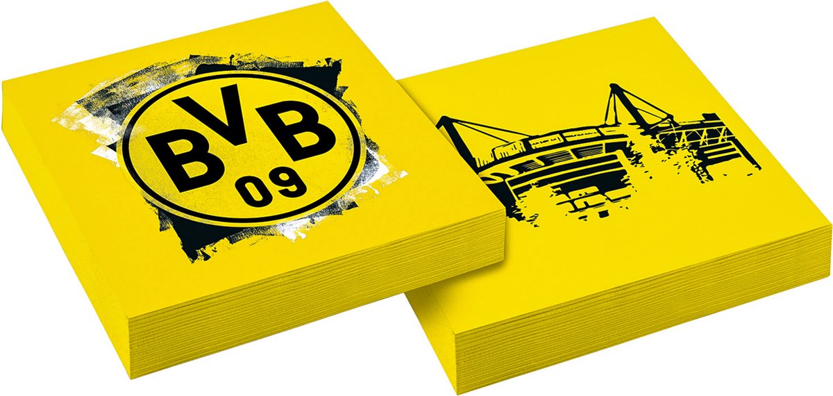 RIETHMULLER - 20 Borussia Dortmund papieren servetten 33 x 33 cm